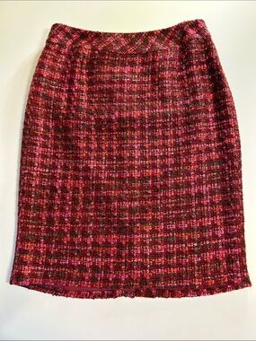 Coldwater Creek Pink Multi-Tone Tweed Pencil Skirt size 10 working girl career